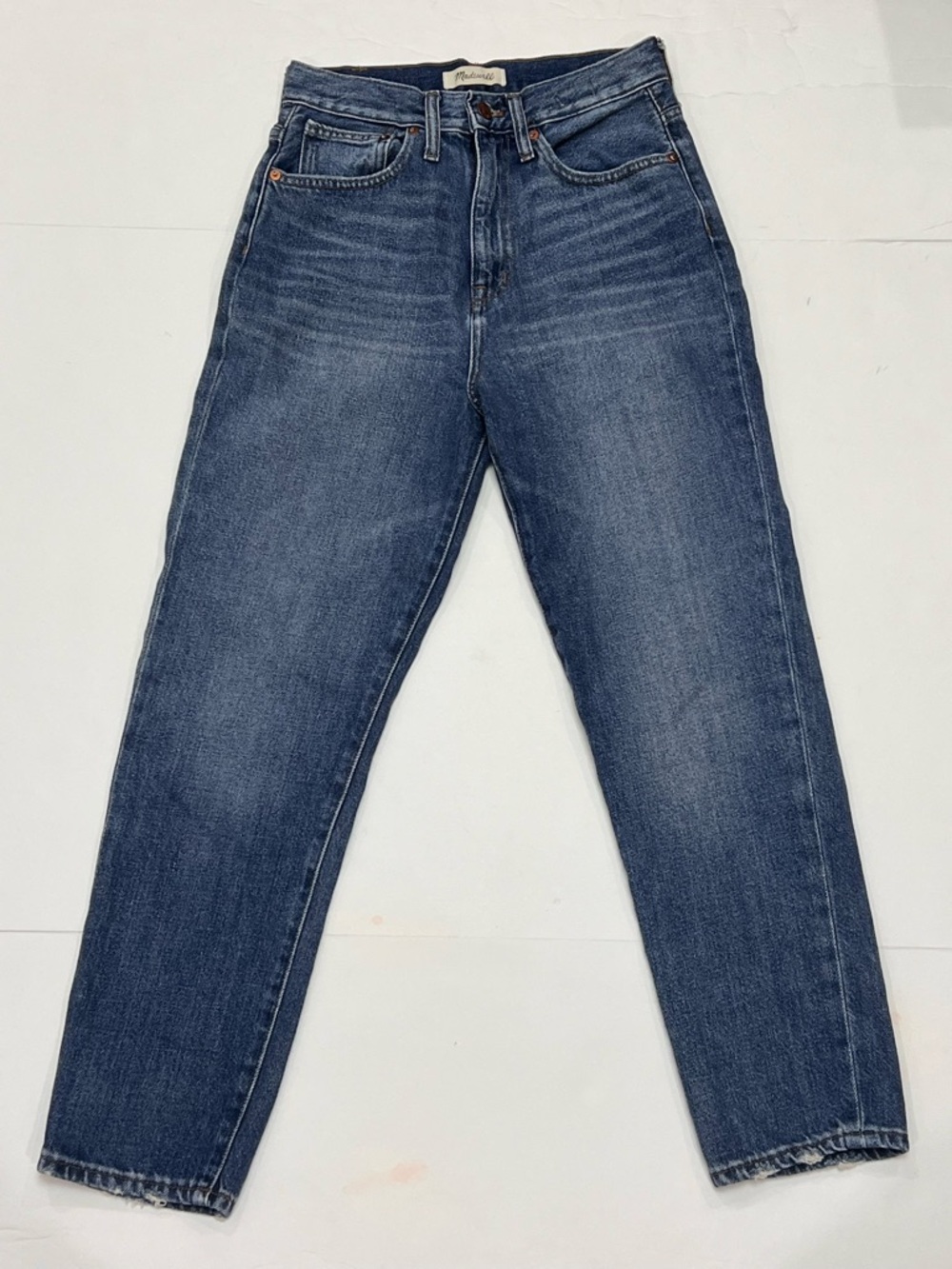 Madewell The Mom Jean High Rise Straight Leg Womens 25 Blue Denim Vintage upp